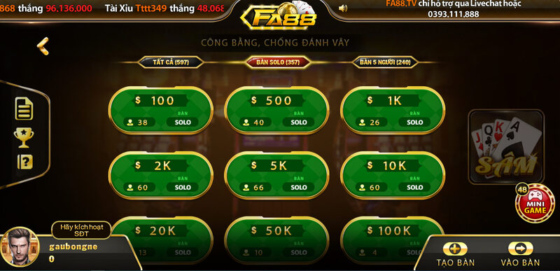 Những thông tin chung về game bài Sâm Fa88