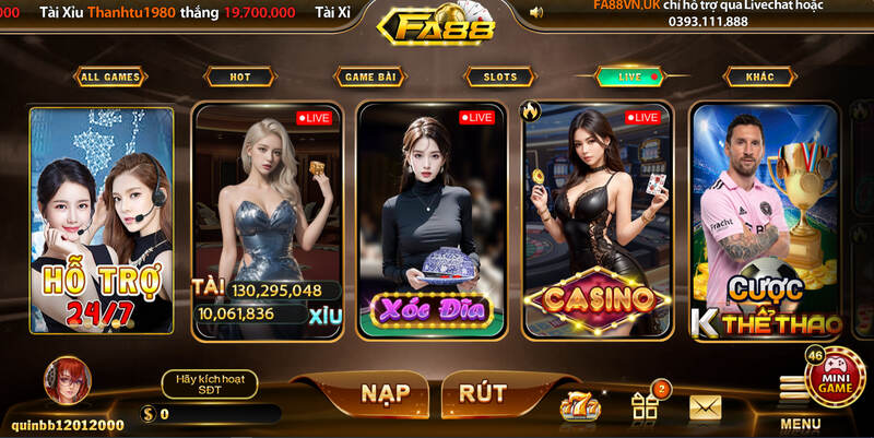 Casino Live tại FA88